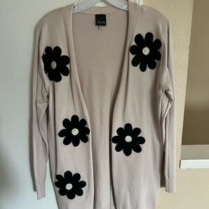 Apostle Women's Beige and Black Floral Cardigan